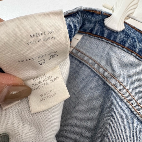 Reformation The Julia High Rise Cigarette Jean in Antigua Wash Distressed Sz 29 - Picture 12 of 15